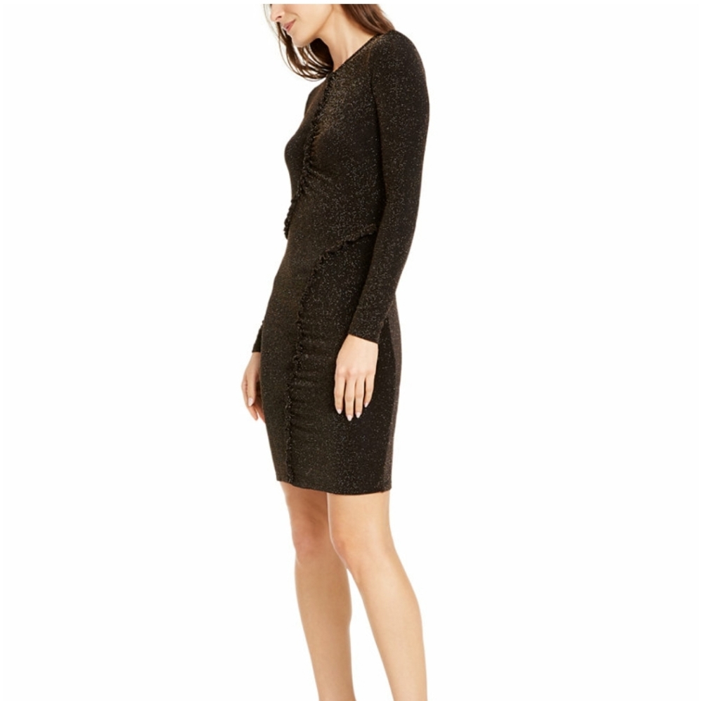 MICHAEL Michael Kors Metallic Ruffle-Trim Dress, - Picture 3 of 4